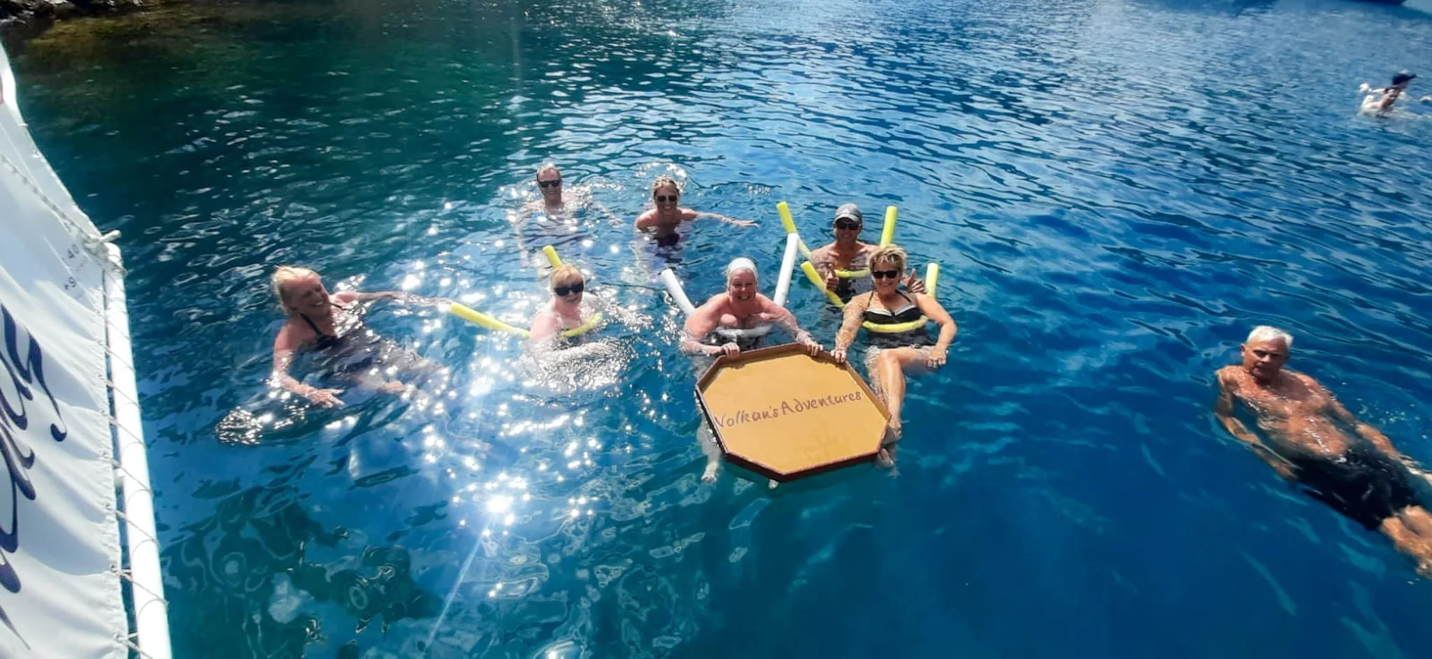 Volkan's Adventures -Beyond The 12 Island Sailing - Enjoying with the floating table