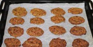 Vegetable Patties (Mucver) on Baking Tray