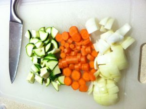 Persian soup. chopped-vegetables