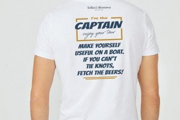 captain men crew back quality merchandise from Volkan's Adventures