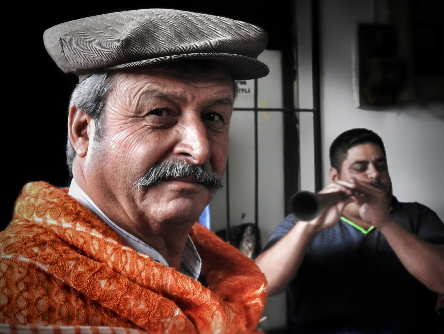 Sürdürülebilir Turizm Turkish men, in rural traditional clothes. One man playing a pipe, an instrument called zurna in Turkish