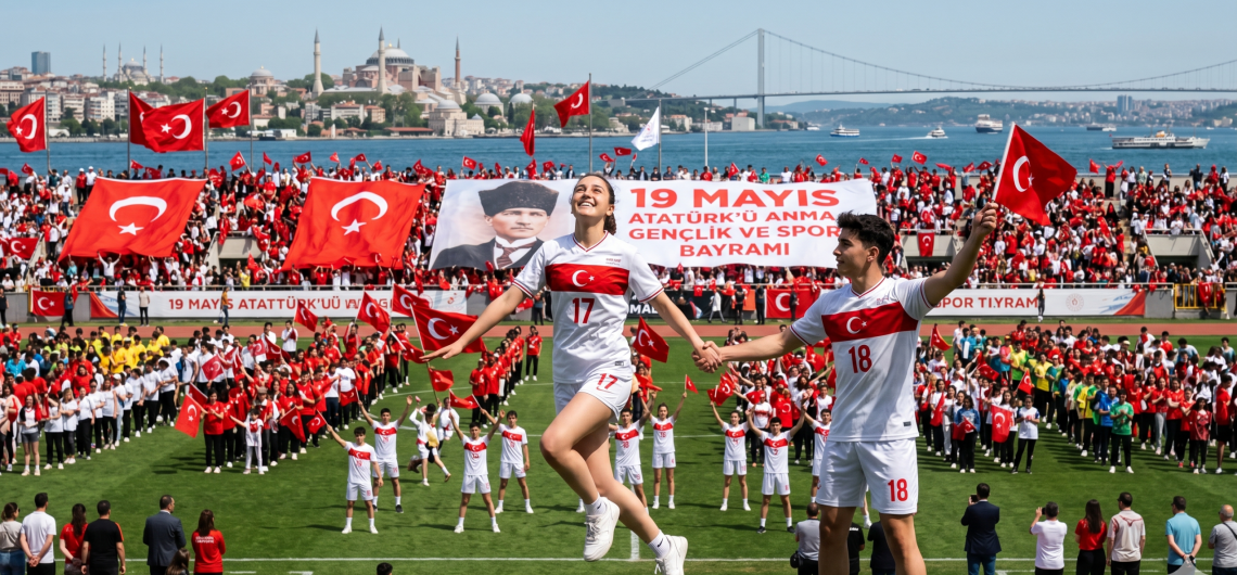 Celebrations of May 19th youth day at a stadium