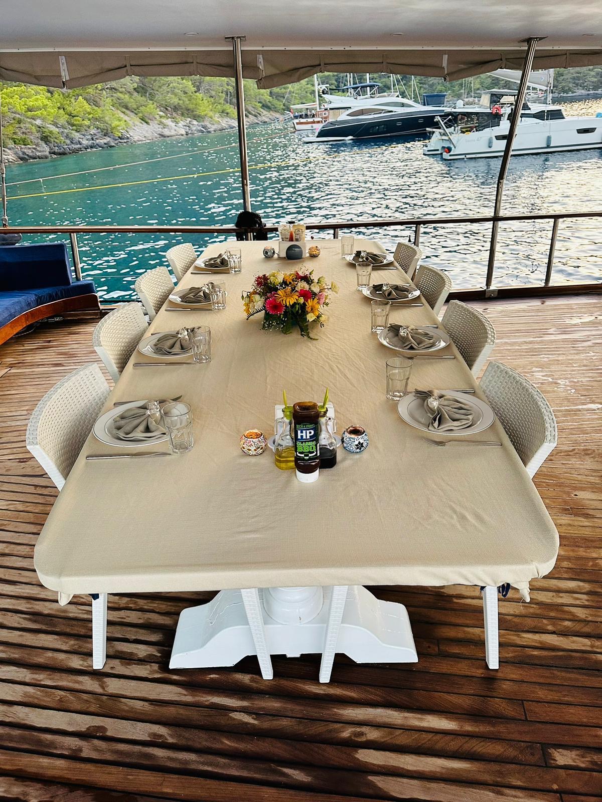 Volkan's Adventures Blue Dream Gulet - Blue Cruise - dining area