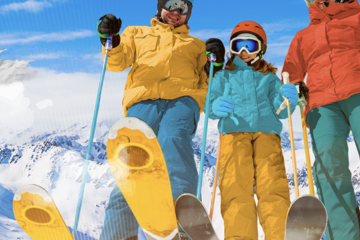 Winter Wanders - Volkan's Adventures - ergan Mountain - featured image of family with skis