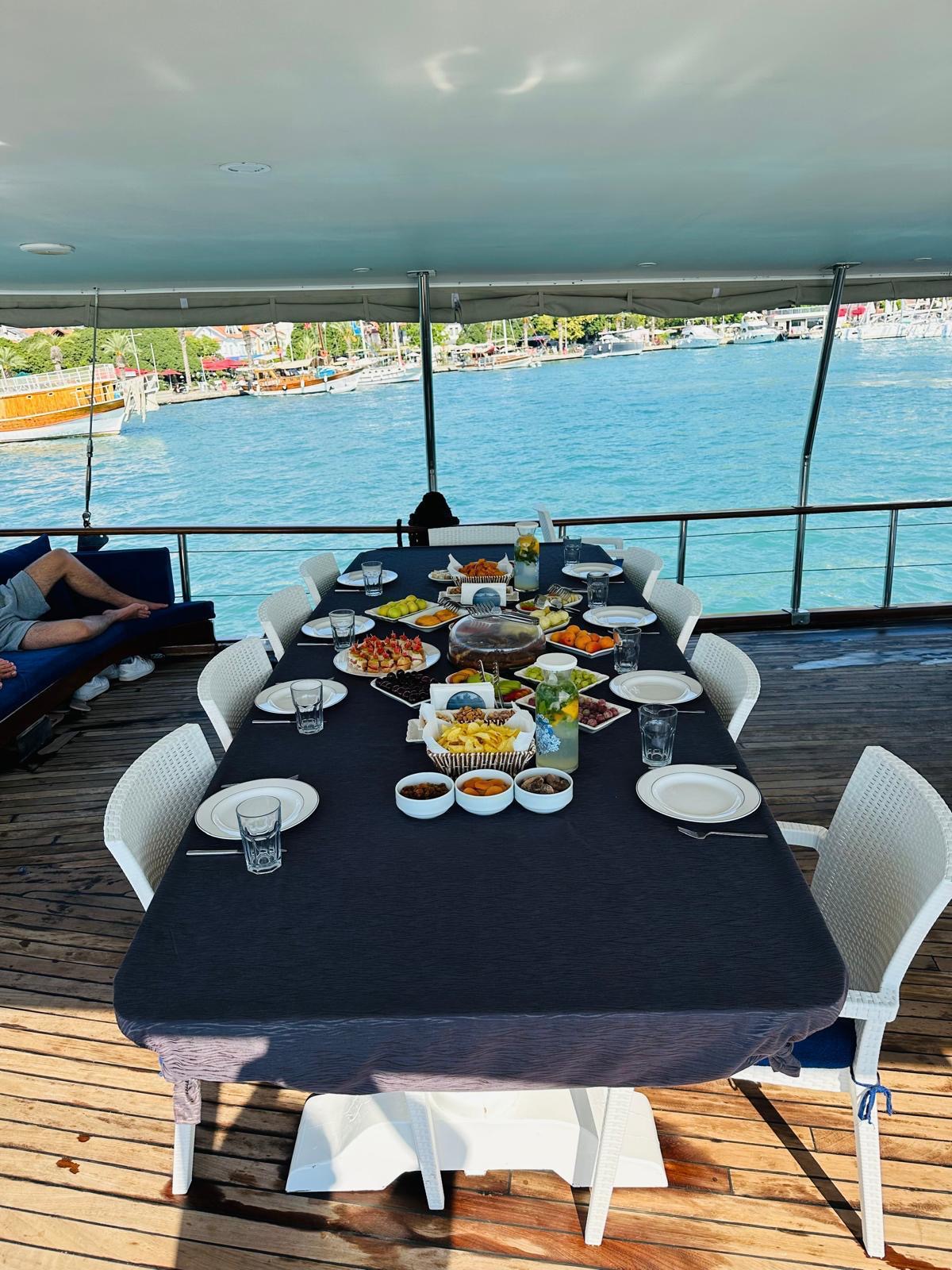 Volkan's Adventures Blue Dream Gulet - Blue Cruise - lunch table